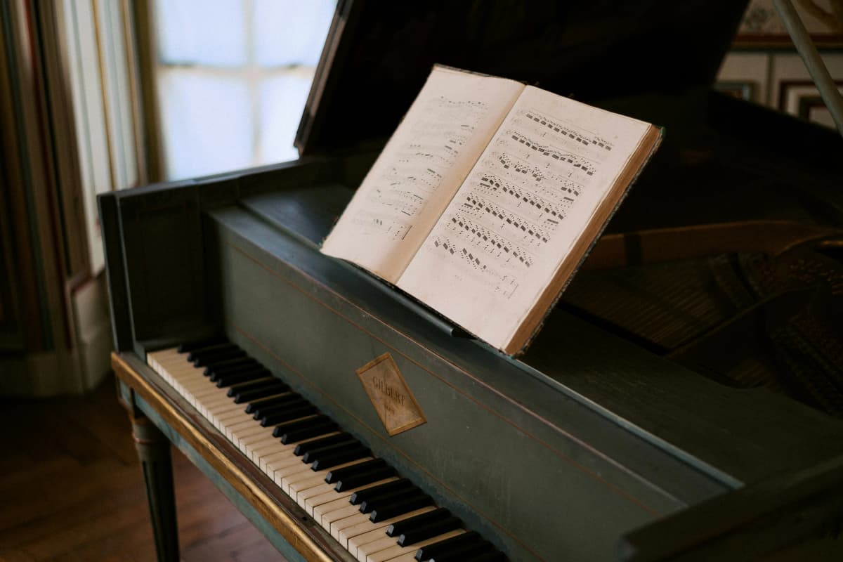Sheet music on a piano